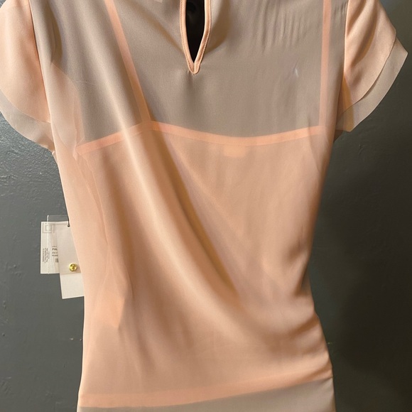 NWT LIZ CLAIBORNE Layered Peach Color Chiffon Blouse - Picture 2 of 15